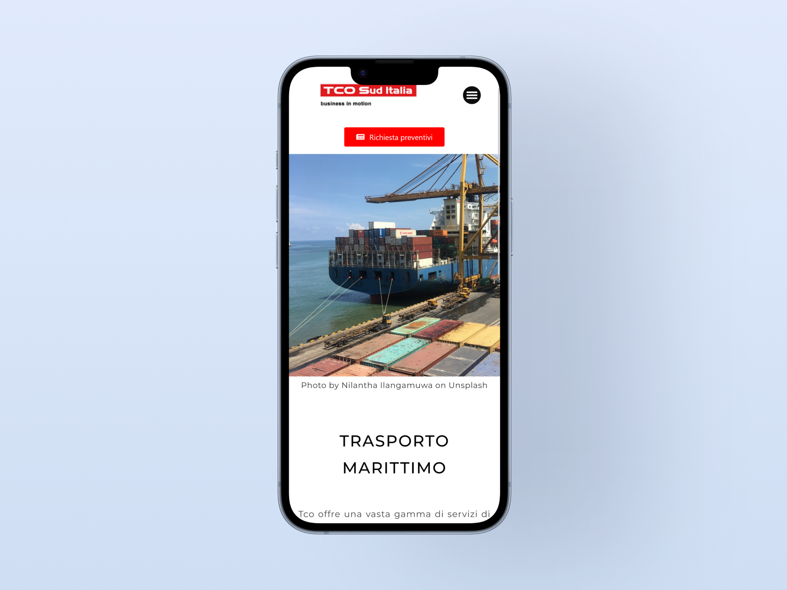 Interfaccia mobile TCO Spedizioni