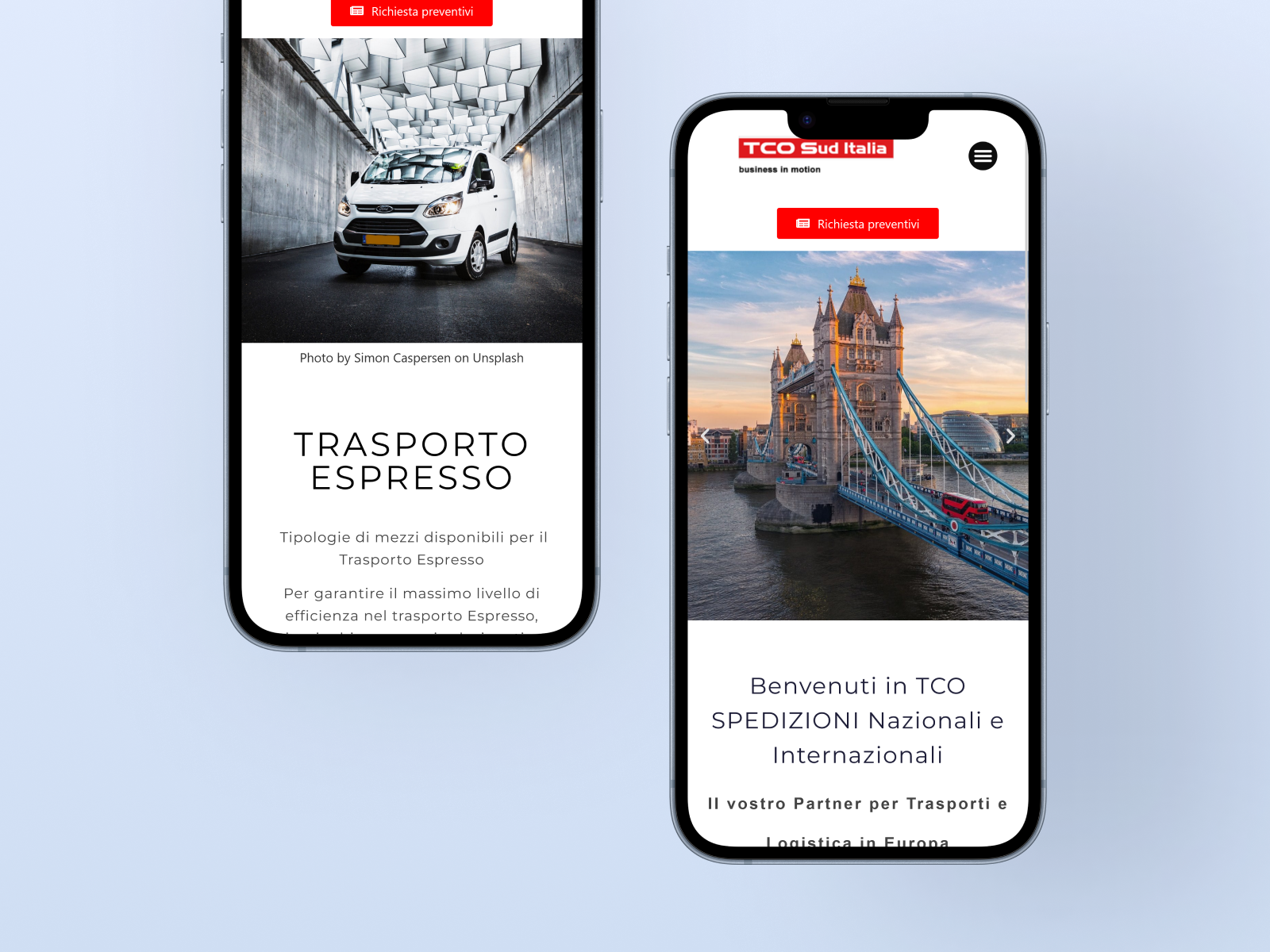 Interfaccia mobile TCO Spedizioni 2