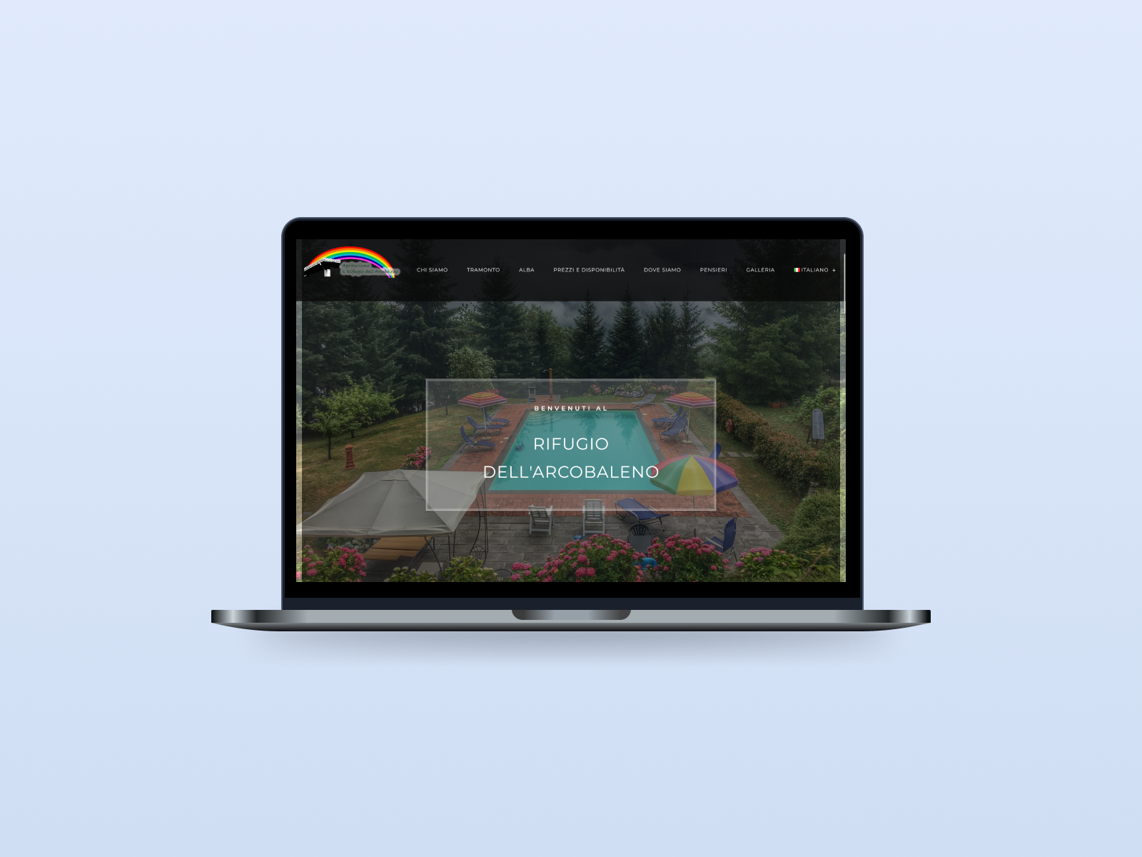 Interfaccia desktop del sito Il Rifugio dell'Arcobaleno
