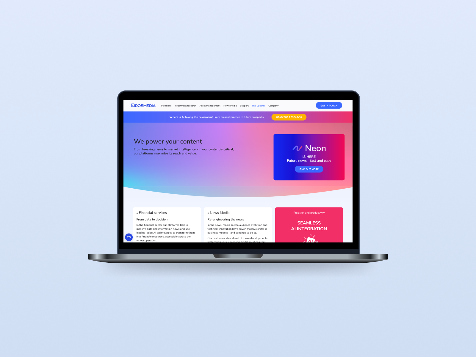 interfaccia Eidosmedia su MacBook