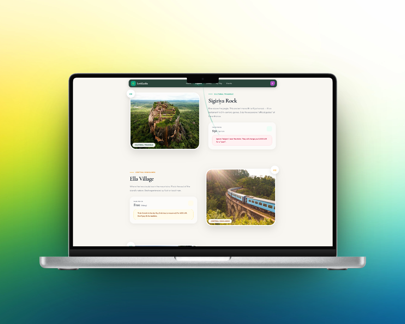 interfaccia desktop Look-Lanka